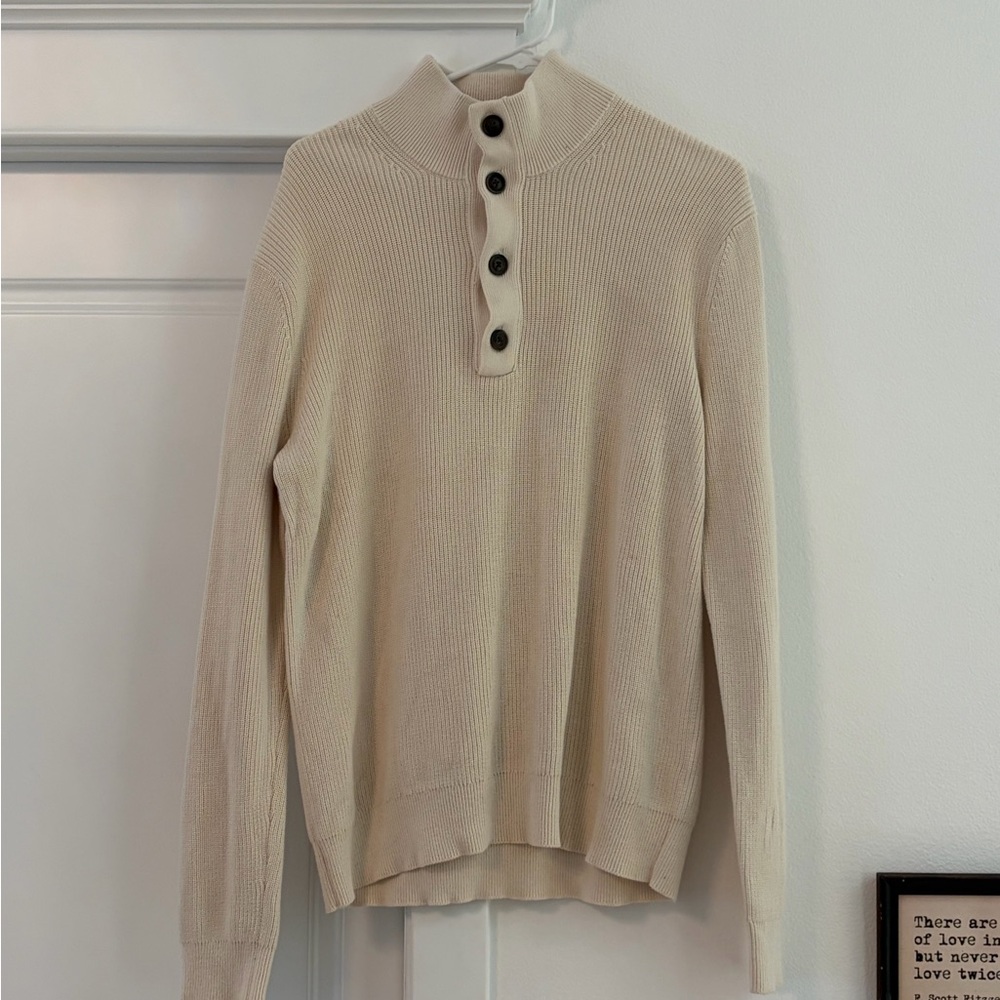 Cream Button-Up Sweater